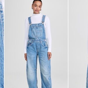 Free People Light Blue Denim Overalls